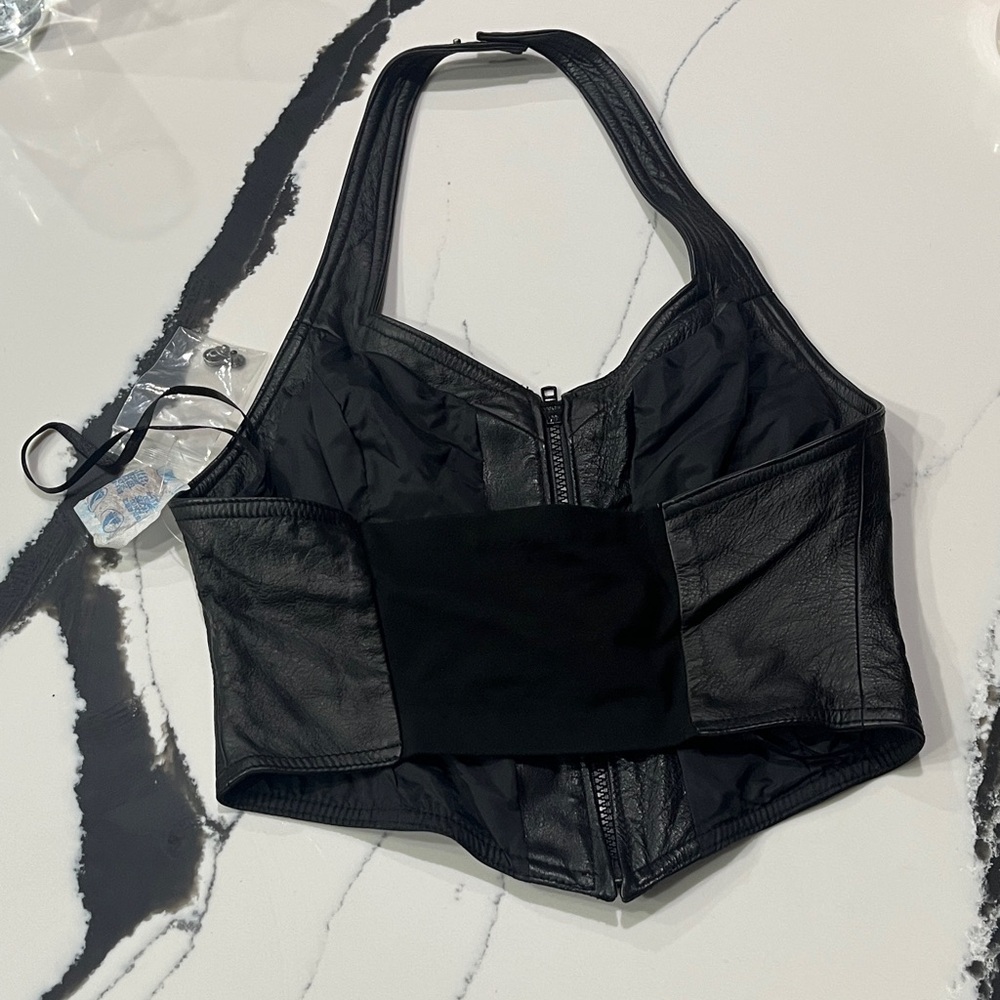 Wilson Leather Black Leather Halter Top - Picture 4 of 6